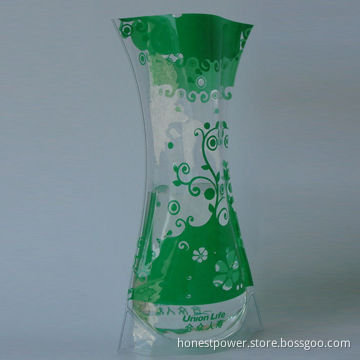 Plastic vase/flexible vase bag, made of laminated film, unbreakable, reusable